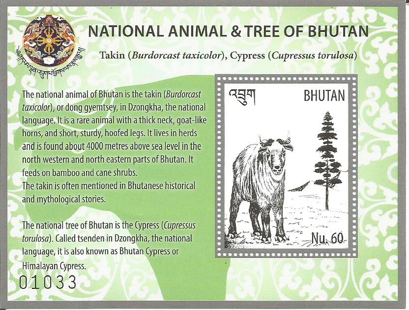 Takin – National Animal of Bhutan on stamps – 2016 – Stamp Digest